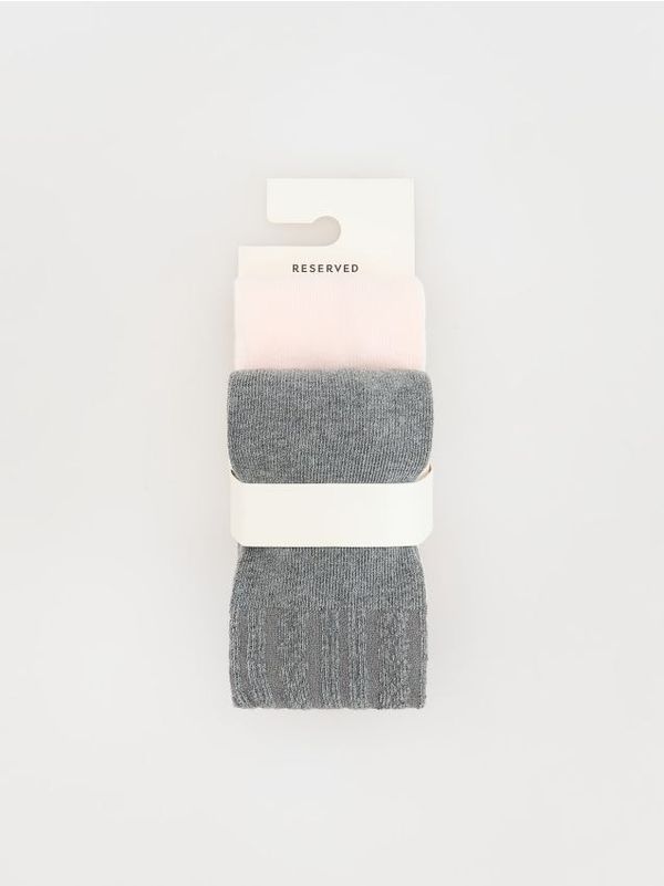 Reserved Reserved - Komplet od 2 para čarapa s gaćicama s visokim udjelom pamuka - pastelnoružičasto