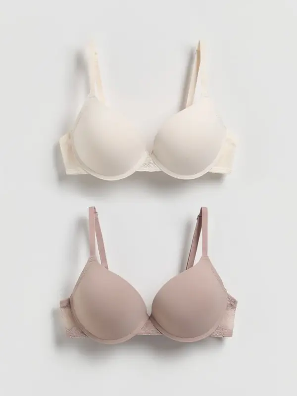 Reserved Reserved - Komplet od 2 push-up grudnjaka - boja kave