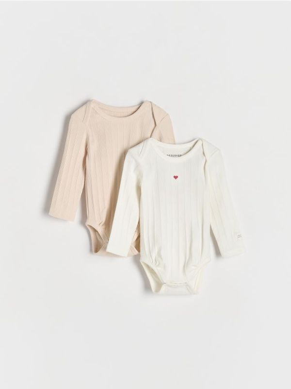 Reserved Reserved - Komplet od 2 rebrasta bodija - krem