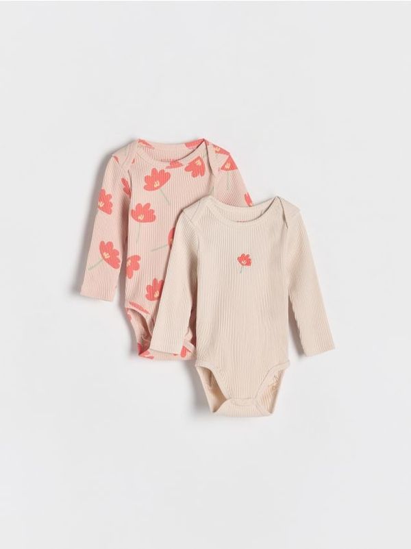 Reserved Reserved - Komplet od 2 rebrasta bodija - prljavoroza