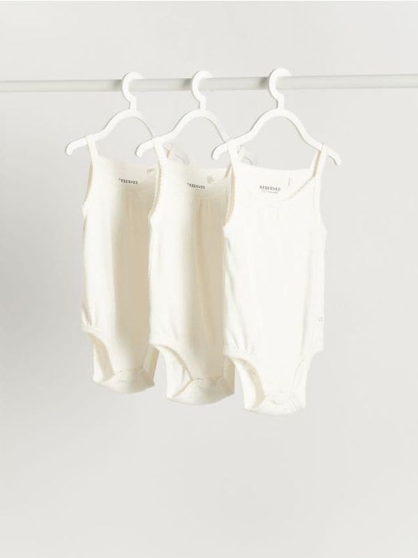 Reserved Reserved - Komplet od 3 pamučna bodija - krem