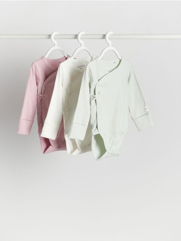 Reserved Reserved - Komplet od 3 pamučna bodija - krem