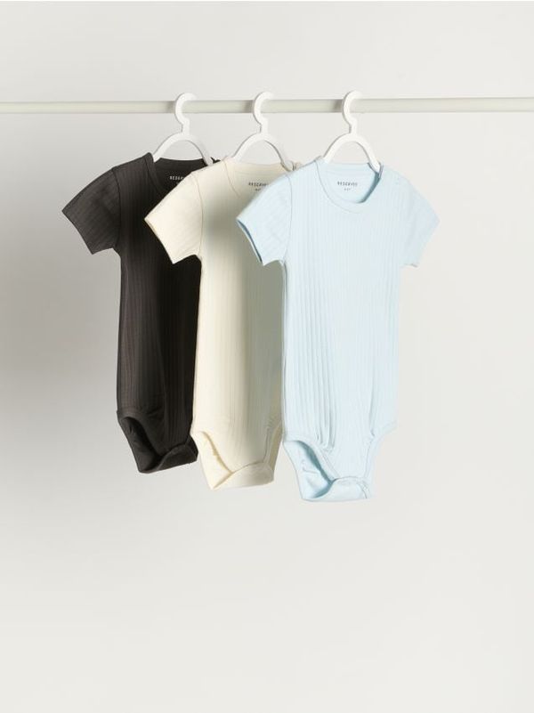 Reserved Reserved - Komplet od 3 pamučna bodija - krem