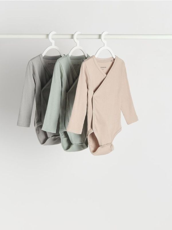 Reserved Reserved - Komplet od 3 pamučna bodija - tamnosivo