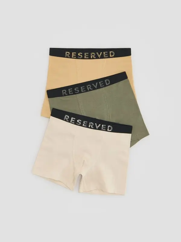 Reserved Reserved - Komplet od 3 para bokserica s visokim udjelom pamuka - bež