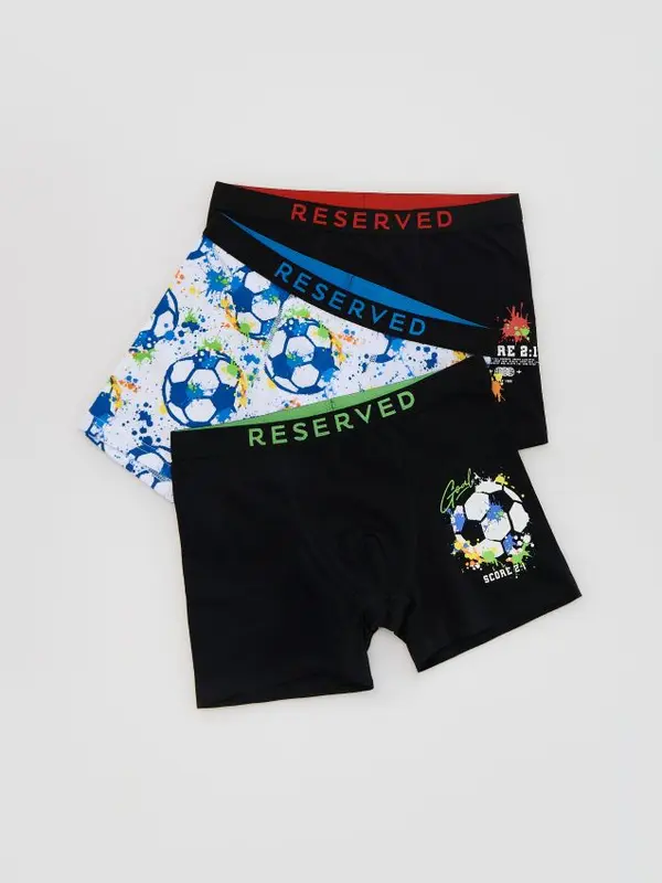 Reserved Reserved - Komplet od 3 para bokserica s visokim udjelom pamuka - crno