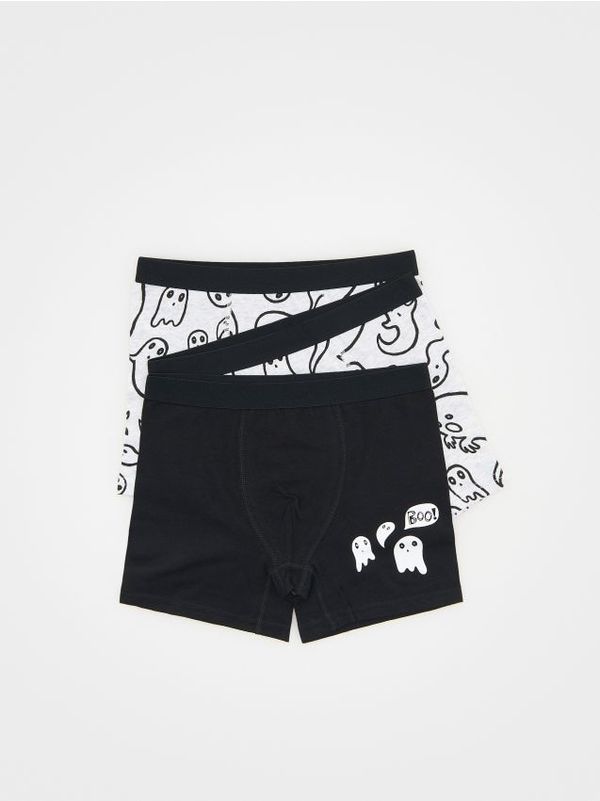 Reserved Reserved - Komplet od 3 para bokserica s visokim udjelom pamuka i printom - tamnosivo