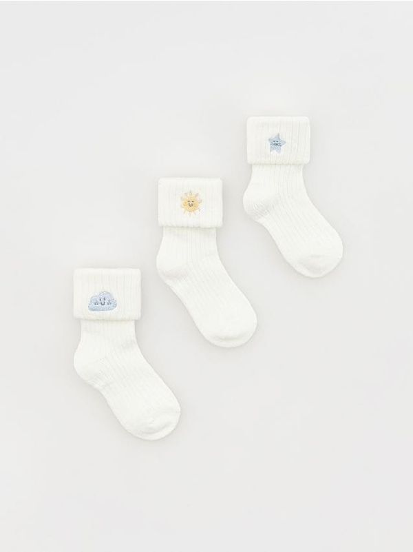 Reserved Reserved - Komplet od 3 para čarapa - krem