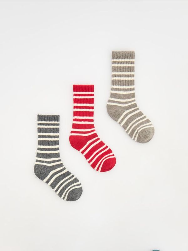 Reserved Reserved - Komplet od 3 para čarapa od mješavine vune - boja antracita