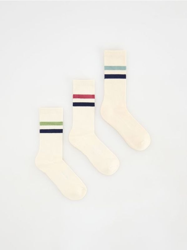 Reserved Reserved - Komplet od 3 para čarapa s mješavinom vune - krem