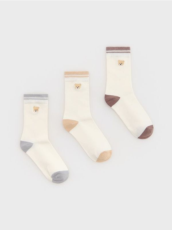 Reserved Reserved - Komplet od 3 para čarapa s visokim udjelom viskoze - boja kože