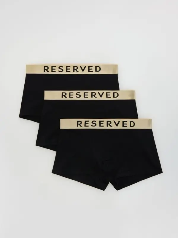 Reserved Reserved - Komplet od 3 para classic bokserica - crno