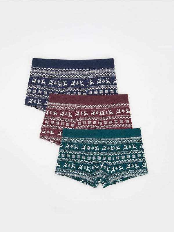 Reserved Reserved - Komplet od 3 para classic bokserica - tamnozeleno