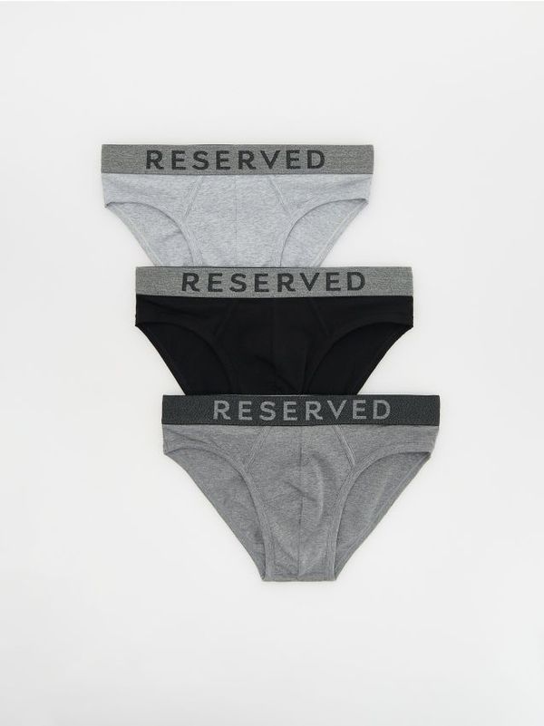 Reserved Reserved - Komplet od 3 para gaćica s visokim udjelom pamuka - tamnosivo