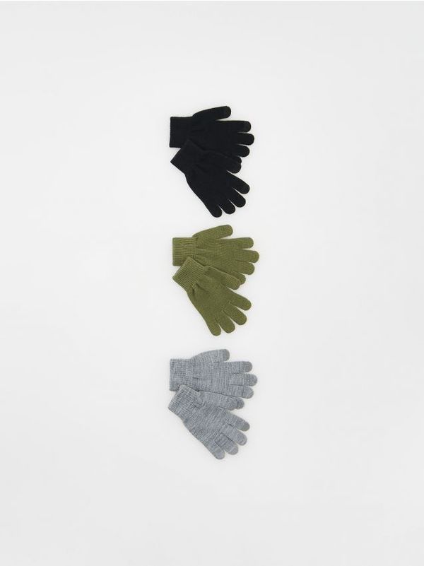 Reserved Reserved - Komplet od 3 para klasičnih rukavica - svjetlomaslinasto