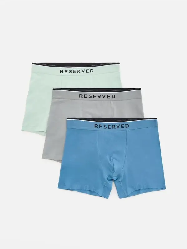 Reserved Reserved - Komplet od 3 para long bokserica - bljedozeleno