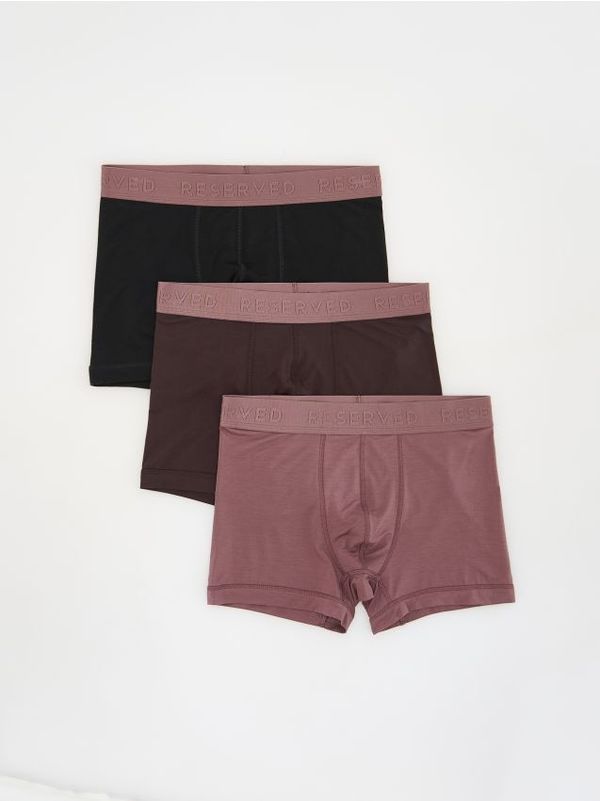 Reserved Reserved - Komplet od 3 para long bokserica - boja kave