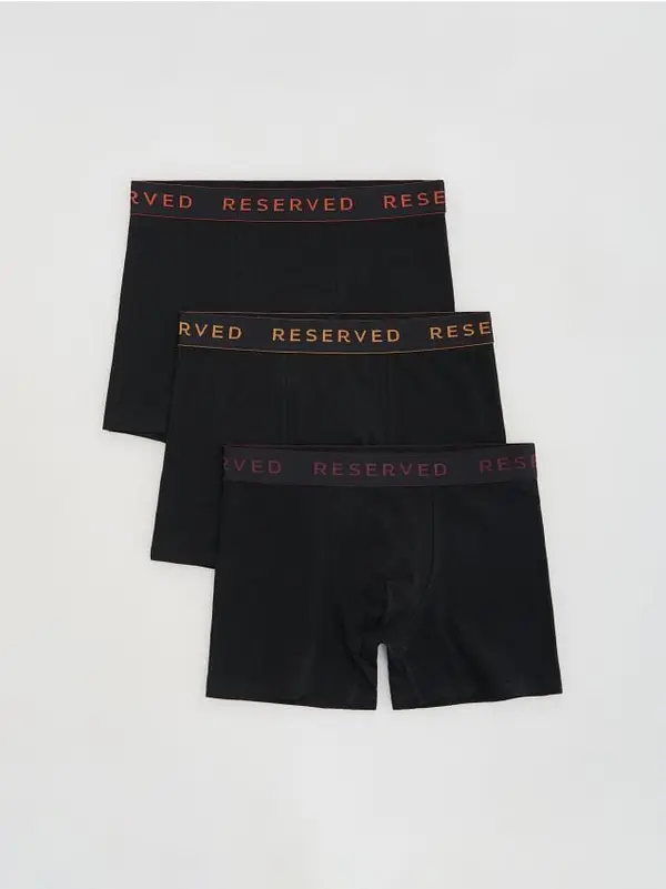 Reserved Reserved - Komplet od 3 para long bokserica - crno