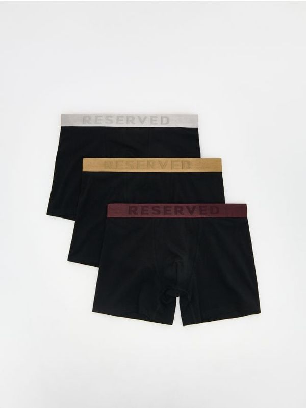 Reserved Reserved - Komplet od 3 para long bokserica - crno