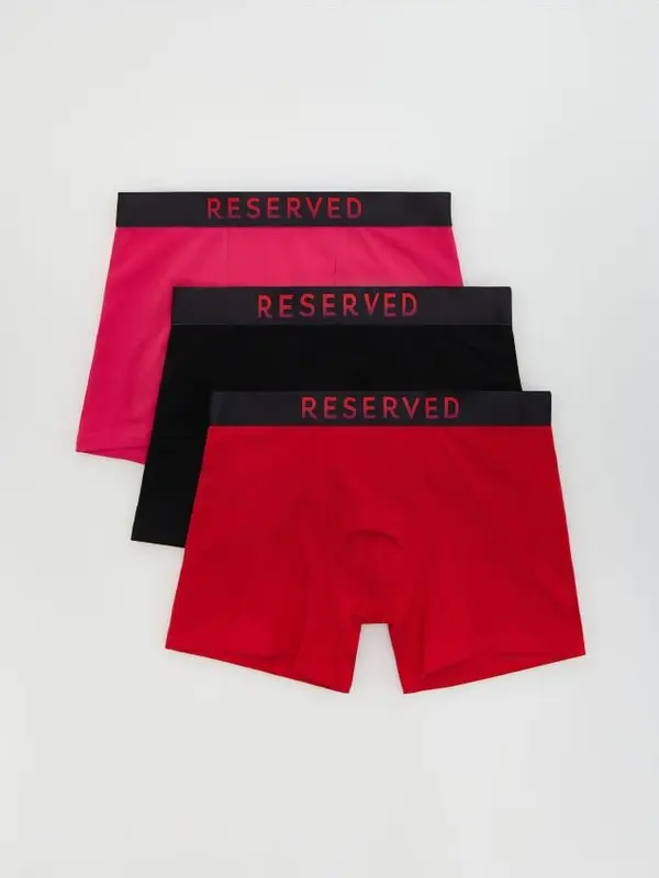 Reserved Reserved - Komplet od 3 para long bokserica - crvena