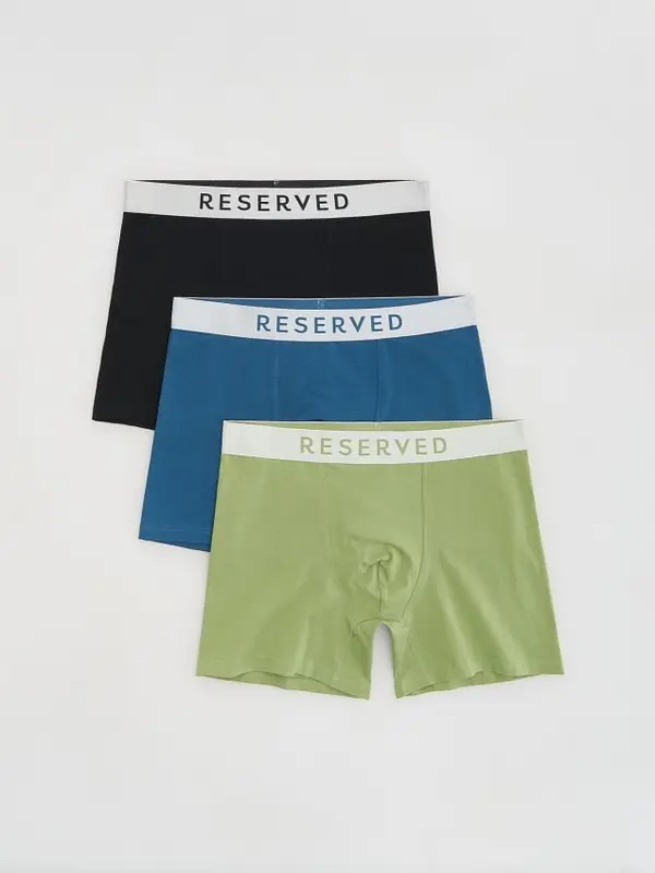 Reserved Reserved - Komplet od 3 para long bokserica - svjetlozeleno