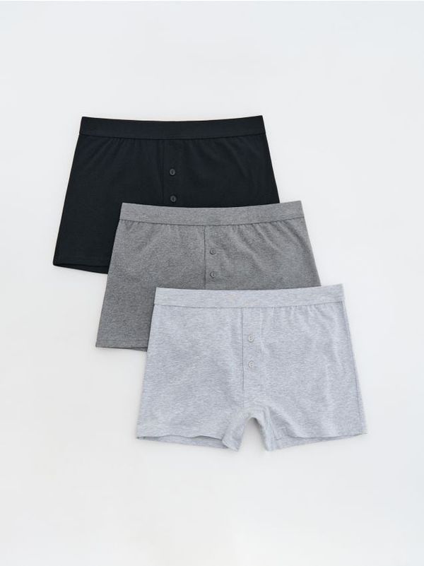 Reserved Reserved - Komplet od 3 para long bokserica - tamnosivo