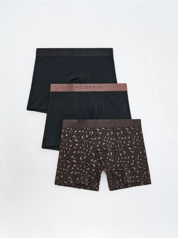 Reserved Reserved - Komplet od 3 para long bokserica - tamnosmeđe