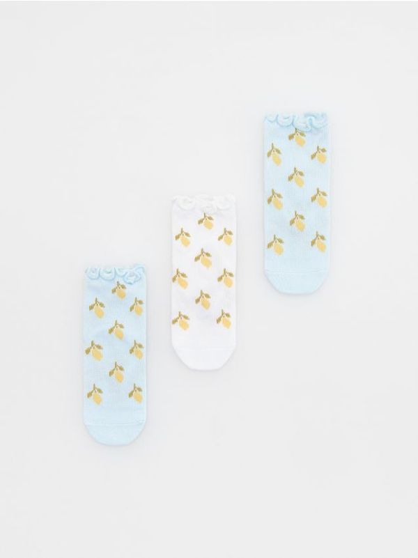 Reserved Reserved - Komplet od 3 para niskih čarapa - bljedoplavo