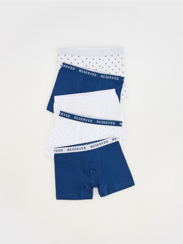 Reserved Reserved - Komplet od 5 para bokserica s visokim udjelom pamuka - mornarsko plava