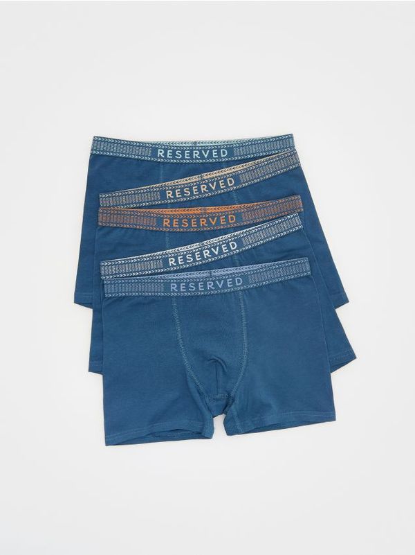 Reserved Reserved - Komplet od 5 para bokserica s visokim udjelom pamuka - mornarsko plava