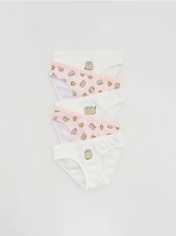 Reserved Reserved - Komplet od 5 para gaćica s visokim udjelom pamuka Pusheen - krem
