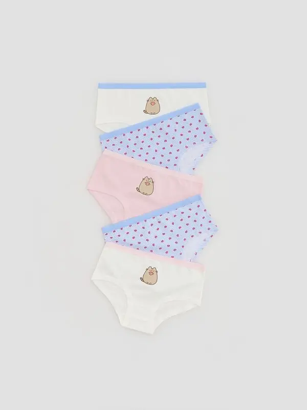 Reserved Reserved - Komplet od 5 para gaćica s visokim udjelom pamuka Pusheen - šaren