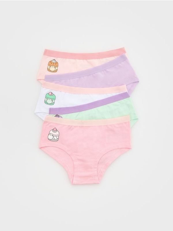 Reserved Reserved - Komplet od 5 para gaćica s visokim udjelom pamuka Pusheen - šaren