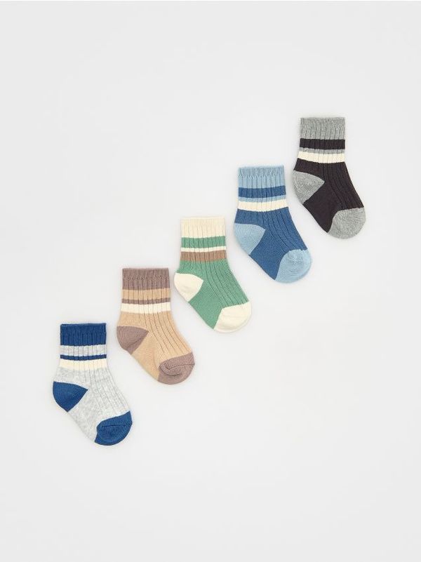 Reserved Reserved - Komplet od 5 pari čarapa s visokim udjelom pamuka - bež