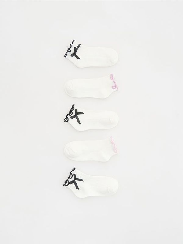 Reserved Reserved - Komplet od 5 pari čarapa s visokim udjelom pamuka - bijela