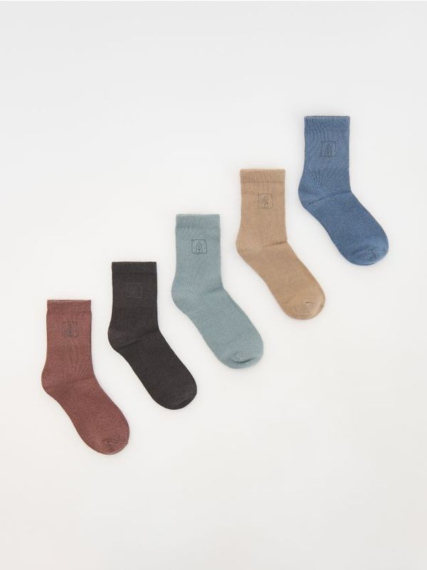 Reserved Reserved - Komplet od 5 pari čarapa s visokim udjelom pamuka - boja kave