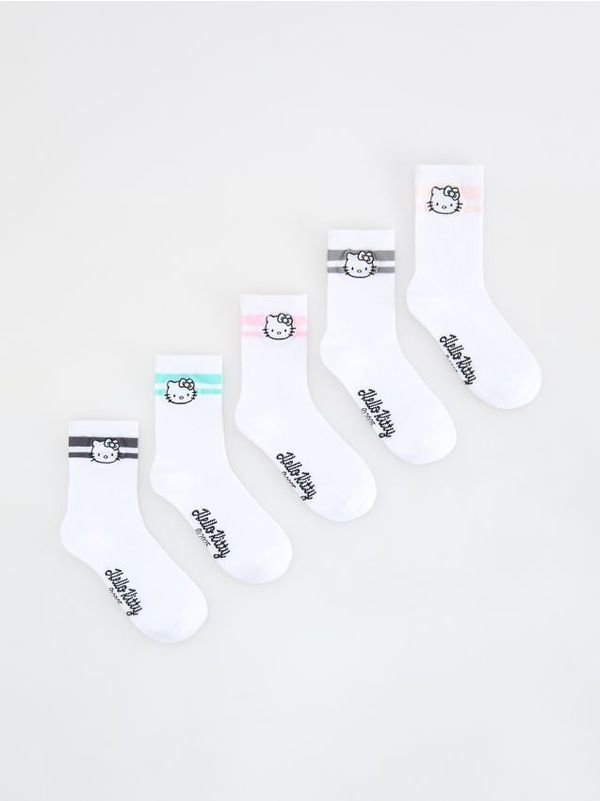 Reserved Reserved - Komplet od 5 pari čarapa s visokim udjelom pamuka Hello Kitty - bijela