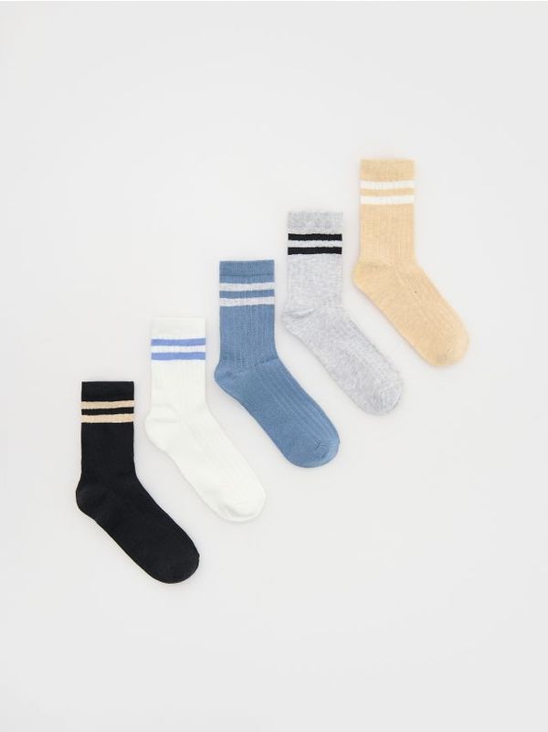 Reserved Reserved - Komplet od 5 pari čarapa s visokim udjelom pamuka - krem