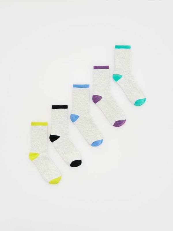 Reserved Reserved - Komplet od 5 pari čarapa s visokim udjelom pamuka - light grey