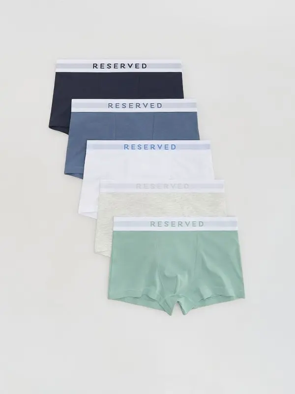 Reserved Reserved - Komplet od 5 pari classic bokserica - svjetlozeleno