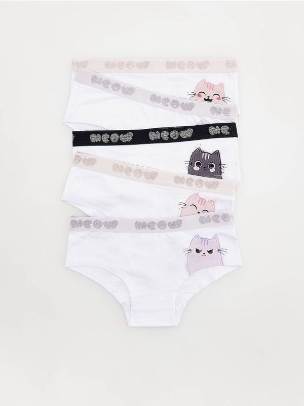 Reserved Reserved - Komplet od 5 pari gaćica s visokim udjelom pamuka - bijela