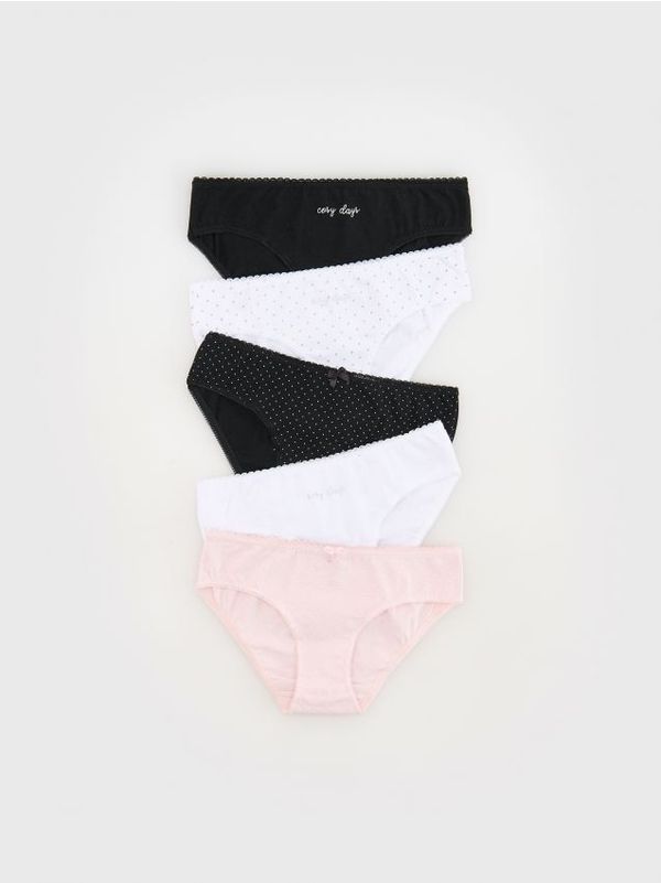 Reserved Reserved - Komplet od 5 pari gaćica s visokim udjelom pamuka - crno