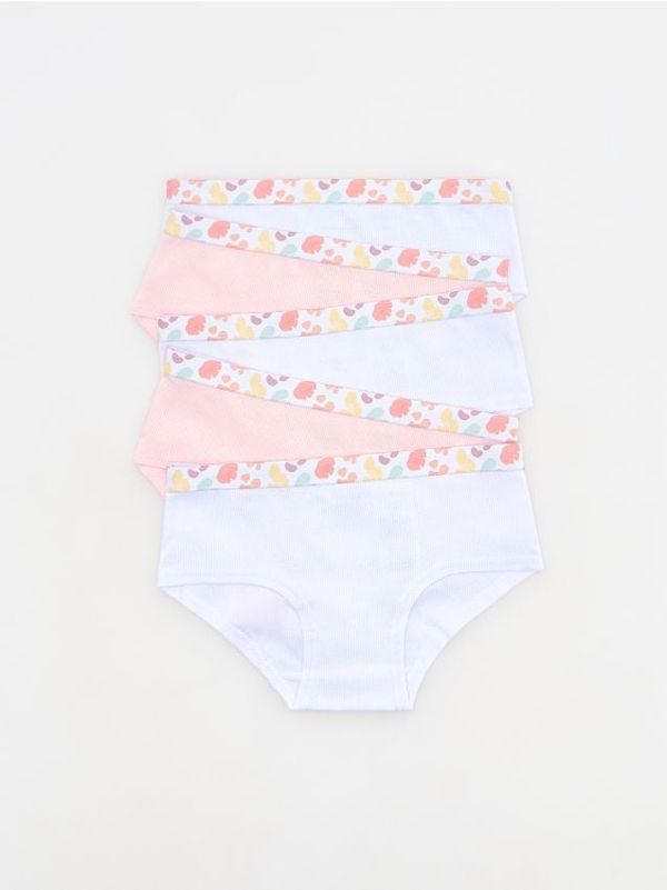 Reserved Reserved - Komplet od 5 pari gaćica s visokim udjelom pamuka - pastelnoružičasto