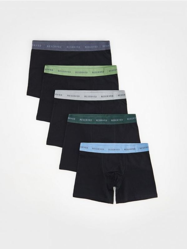 Reserved Reserved - Komplet od 5 pari long bokserica - crno