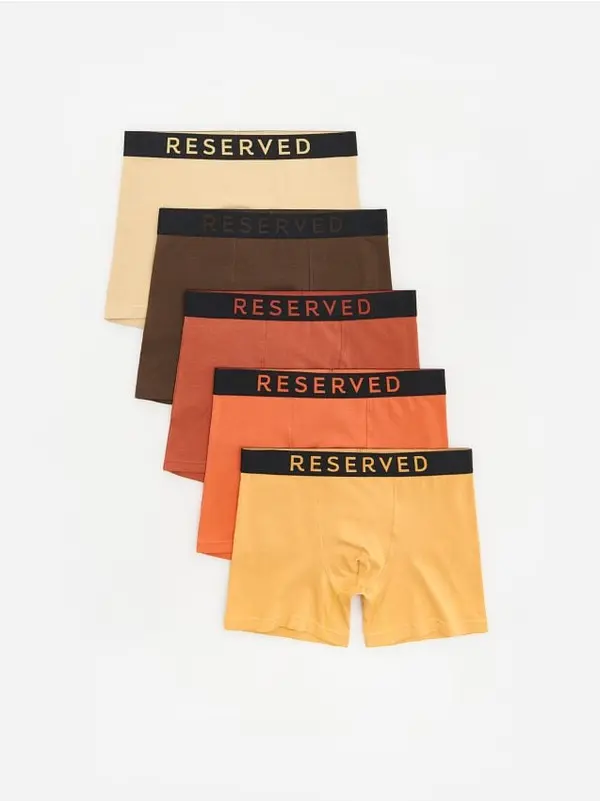 Reserved Reserved - Komplet od 5 pari long bokserica - narančasta