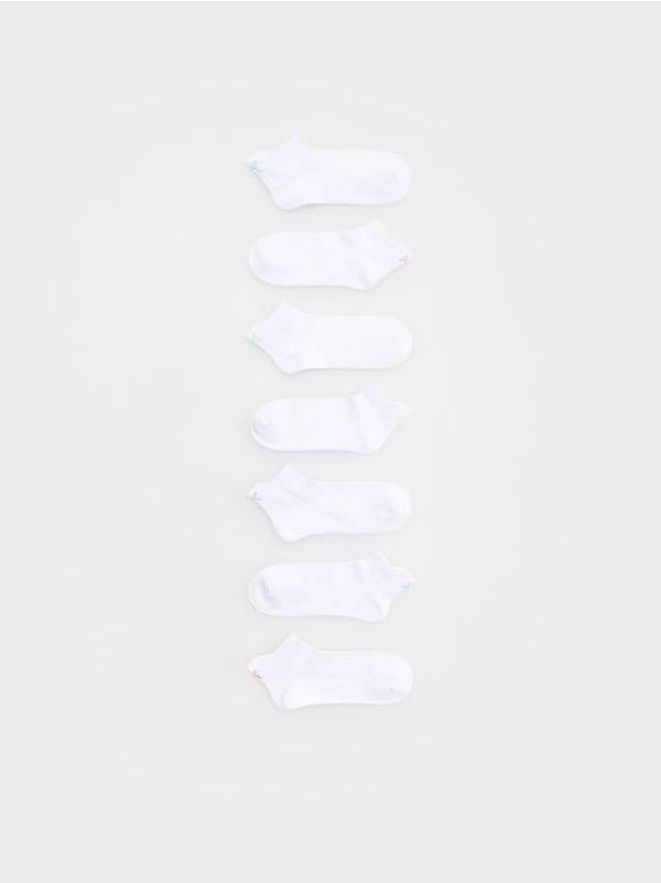 Reserved Reserved - Komplet od 7 pari čarapa s visokim udjelom pamuka - bijela