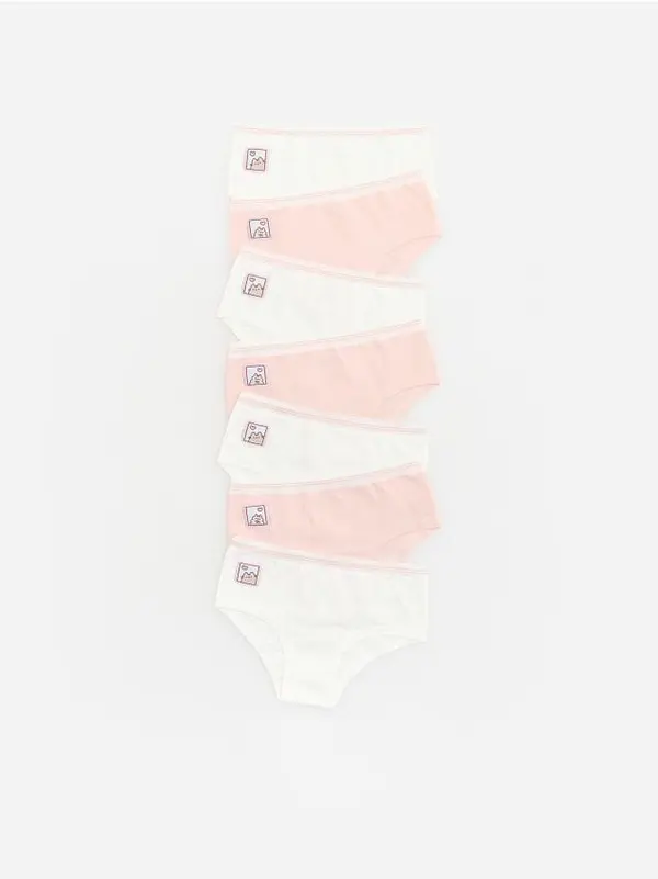 Reserved Reserved - Komplet od 7 pari gaćica s visokim udjelom pamuka Pusheen - krem