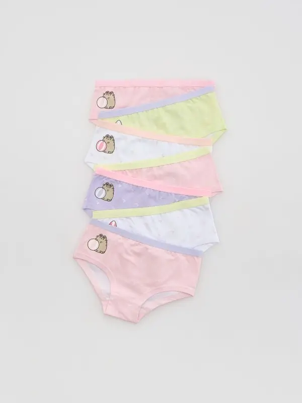 Reserved Reserved - Komplet od 7 pari gaćica s visokim udjelom pamuka Pusheen - šaren