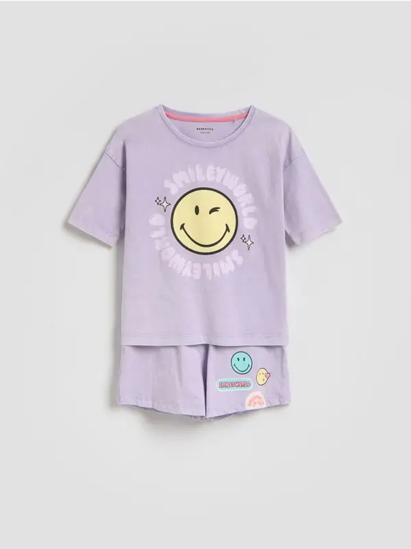 Reserved Reserved - Komplet pamučne pidžame SmileyWorld® - boja lavande