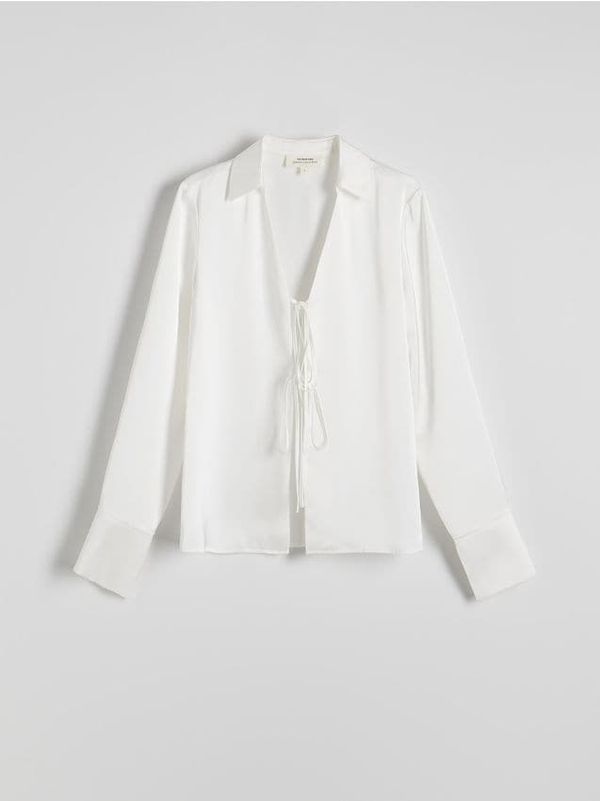 Reserved Reserved - Košulja na vezanje - bijela